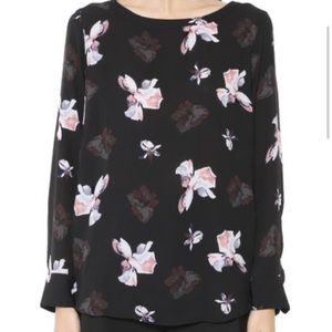 Banana Republic Floral Long Sleeve Sheer Blouse
